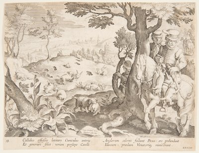 Nyúlvadászat alkotó: after Jan van der Straet, called Stradanus