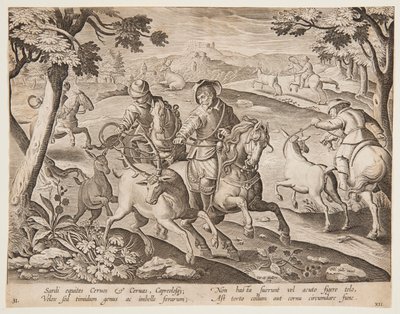 Szarvas csapdázása alkotó: after Jan van der Straet, called Stradanus