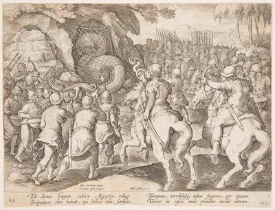 A kígyó csapdába ejtése alkotó: after Jan van der Straet, called Stradanus
