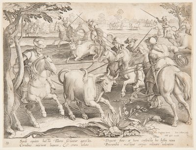Vad bikák befogása alkotó: after Jan van der Straet, called Stradanus