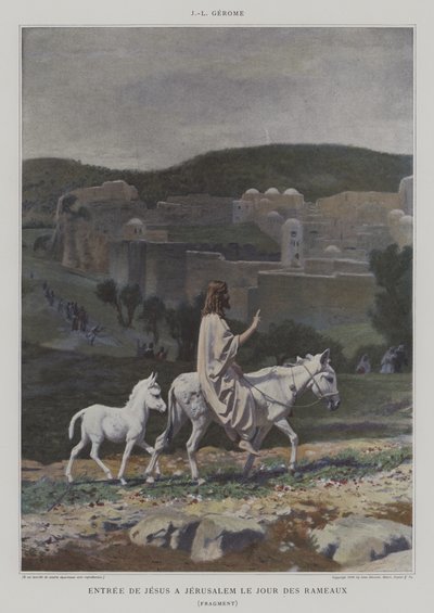 Részlet az Entree de Jesus a Jerusalem le Jour des Palmeaux-ból (Krisztus belép Jeruzsálembe virágvasárnap) alkotó: after Jean Leon Gerome