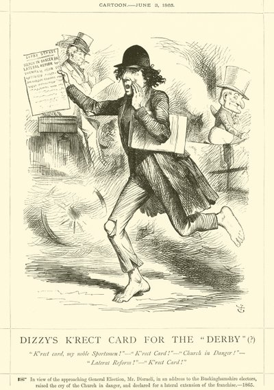 Dizzys Krect kártya a Derbyre(?) alkotó: after John Tenniel