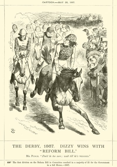 A Derby, 1867, Dizzy nyer a Reform Bill-lel alkotó: after John Tenniel