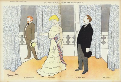 A LE PASSE-ban megjelenő szereplők a Comedie-Francise-ban, a Le Rire illusztrációjához alkotó: after Leonetto Cappiello