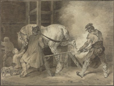 A kovácsműhely alkotó: after Léon Cogniet after Théodore Gericault