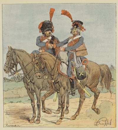 Gárda és vonallovas tüzérség alkotó: after Louis Charles Bombled
