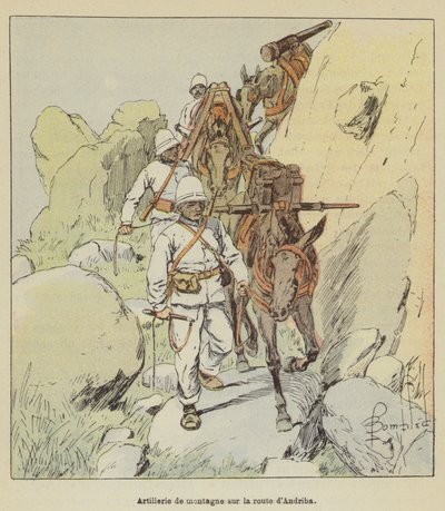 Hegyi tüzérség az Andriba felé vezető úton alkotó: after Louis Charles Bombled