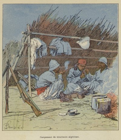Algériai csatározók tábora alkotó: after Louis Charles Bombled