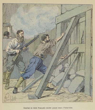 Három francia harca tizenötszáz Fahavolos ellen alkotó: after Louis Charles Bombled
