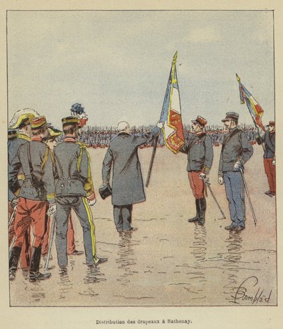 Zászlók elosztása Sathonayban alkotó: after Louis Charles Bombled