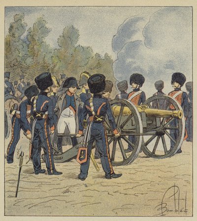 A császár maga mutat Montereau felé az őrség darabjait alkotó: after Louis Charles Bombled