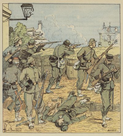 A rue de Chartres barikádja alkotó: after Louis Charles Bombled