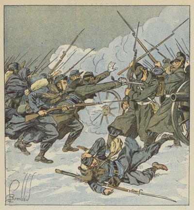 A Boudot cég, a 11. chasseurek közül német akkumulátorral működik alkotó: after Louis Charles Bombled