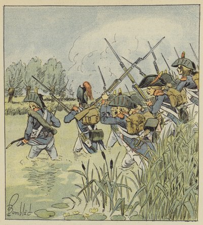 A francia hadsereg átkel a Piavén alkotó: after Louis Charles Bombled