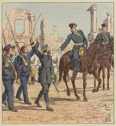 de Marolles kapitány és Stessel tábornok alkotó: after Louis Charles Bombled