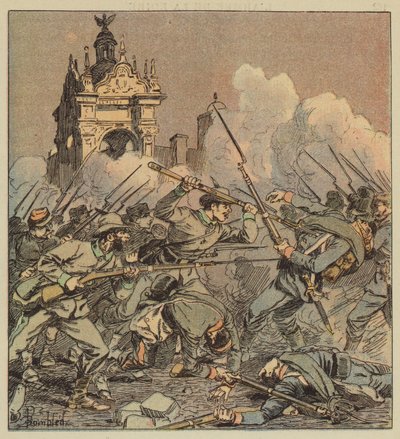 Éjszakai küzdelem a téren alkotó: after Louis Charles Bombled