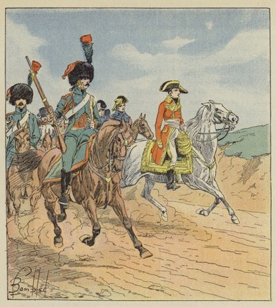 Az első konzul és a konzuli őrség vadászok, őrök alkotó: after Louis Charles Bombled