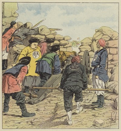 A kínaiak bombázzák a követséget alkotó: after Louis Charles Bombled