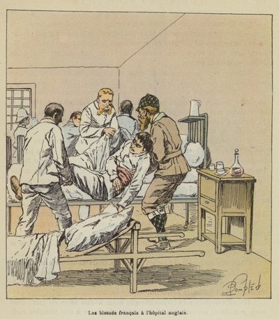 A franciák megsebesültek az angol kórházban alkotó: after Louis Charles Bombled