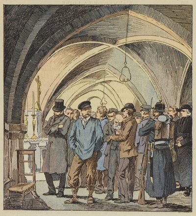 A túszok Beaune-la-Rolande kriptájában alkotó: after Louis Charles Bombled