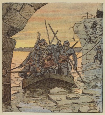 A Cathelineau önkéntesei átkelnek a Loire-on Chateauneufban alkotó: after Louis Charles Bombled