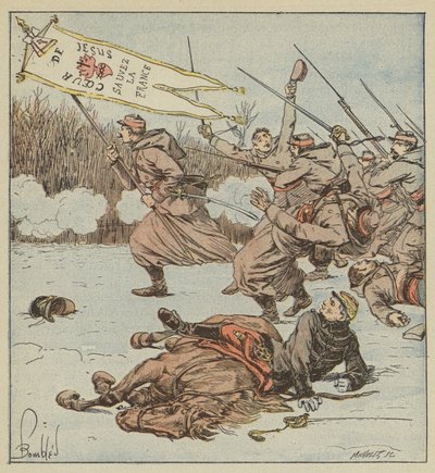 A pápai Zouaves megtámadja Loignyt alkotó: after Louis Charles Bombled