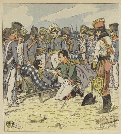Napóleon és a haldokló Lannes marsall alkotó: after Louis Charles Bombled