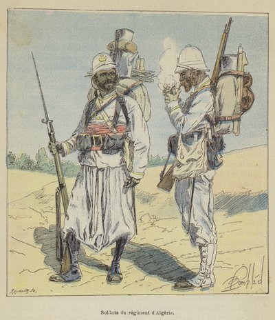 Az algériai ezred katonái alkotó: after Louis Charles Bombled