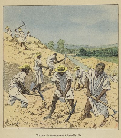 Földmunka Suberbieville-ben alkotó: after Louis Charles Bombled