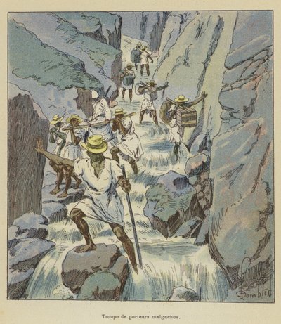 Madagaszkári portások csapata alkotó: after Louis Charles Bombled