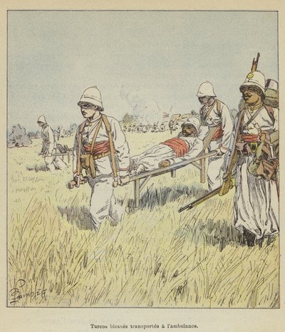 A Turcos blesses egy lambulanciát szállít alkotó: after Louis Charles Bombled