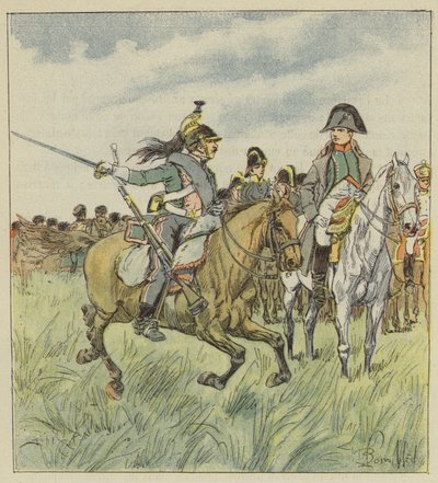 Egy sárkány figyelmezteti a császárt egyik tábornoka elárulására alkotó: after Louis Charles Bombled