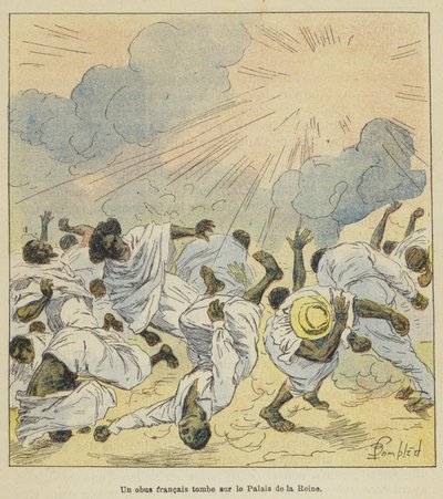 Egy francia kagyló zuhan a királynői palotára alkotó: after Louis Charles Bombled