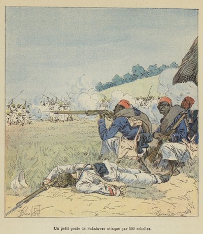 Egy kis sakalaves állást 500 lázadó támadott meg alkotó: after Louis Charles Bombled