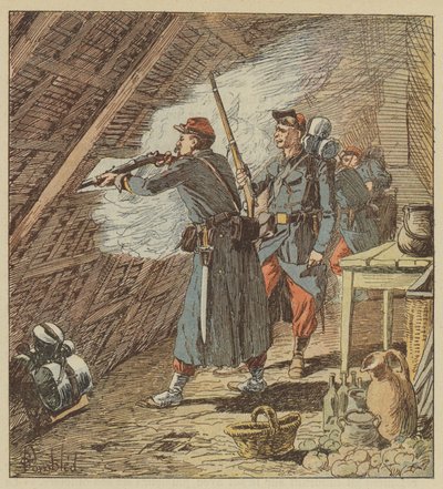 Egy idegenlégiós őrmester nyolcvan embert tesz ki a harcból alkotó: after Louis Charles Bombled