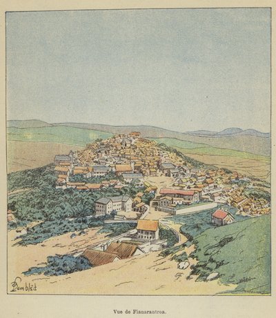 Fianarantroa kilátása alkotó: after Louis Charles Bombled