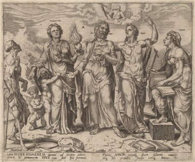 Ember, akit a hit, a remény és a jótékonyság segít alkotó: after Maerten van Heemskerck