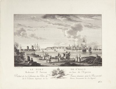 Saint Malo kikötője (Le port de St. Malo) alkotó: after Nicolas Marie Ozanne