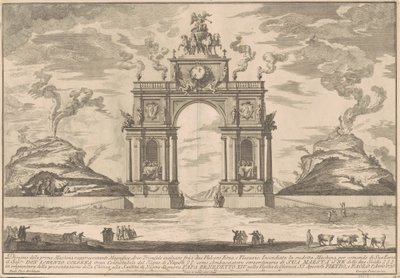 A Prima Macchina Chinea számára 1756: Diadalív az Etna és a Vezúv között alkotó: after Paolo Posi Giuseppe Pozzi