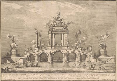 Az 1755-ös Prima Macchina Kína számára: Diadalhíd herculaneumi régiségekkel alkotó: after Paolo Posi Giuseppe Vasi