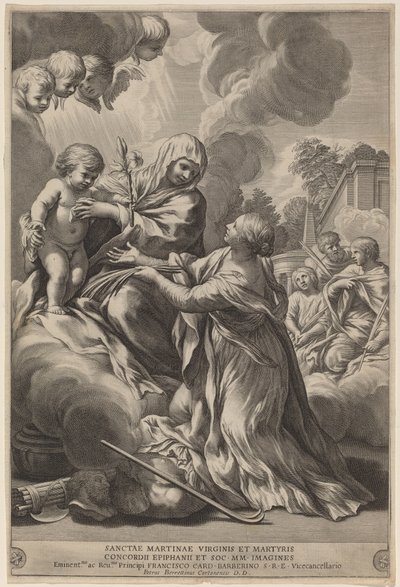 Szűz és gyermek mártírokkal alkotó: after Pietro da Cortona