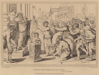 Szent Pál és Szent Barnabás Lisztrában, ApCsel alkotó: after Raphael