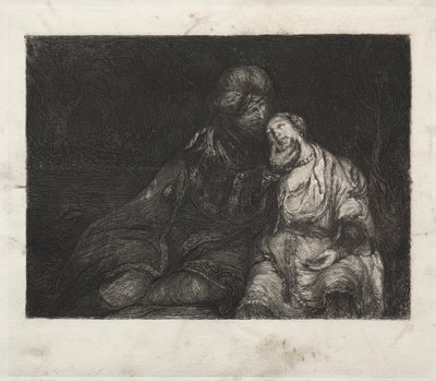 Két figura alkotó: after Rembrandt van Rijn