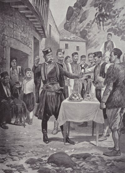 Montenegrói húsvéti szokás alkotó: after Richard Caton II Woodville