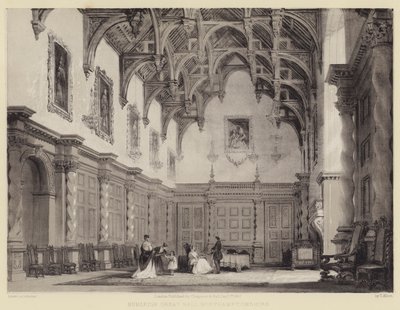 Burleigh Great Hall, Northamptonshire alkotó: after Thomas Allom