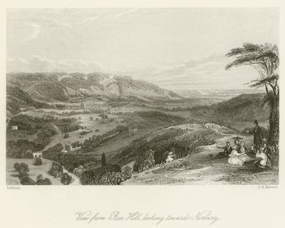 Kilátás a Box Hillről, Norbury felé nézve alkotó: after Thomas Allom