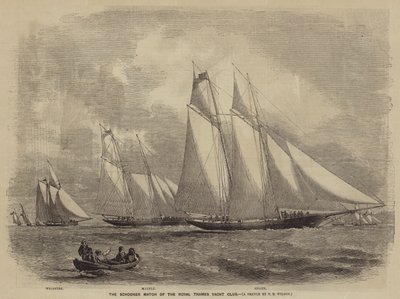 A Royal Thames Yacht Club Schooner mérkőzése alkotó: after Thomas Harrington Wilson