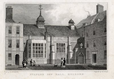 Staples Inn Hall Holborn, 1830 alkotó: Thomas Hosmer after Shepherd