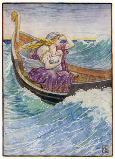 Két nap és két éjszaka ide-oda hánykolódott a csónak alkotó: after Walter Crane