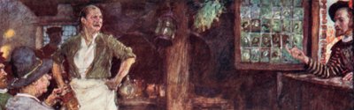 Shakespeare felhívja a The Mermaid Tavernt, hogy megnézze, Ben Jonson ott van-e alkotó: after William Hatherell